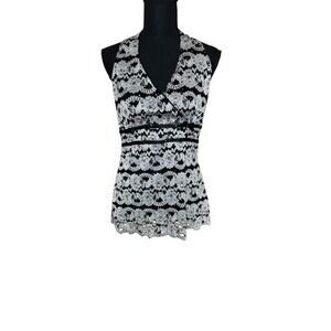 Women's Dressbarn Sz M Y2K Grunge Fairy Top Black Silver Sequins